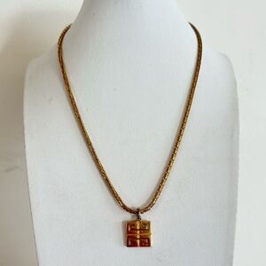 Givenchy Vintage Gold Tone 4G Pendant Necklace
